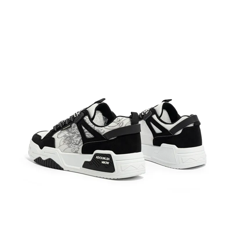 MIIOW Trend Party Series Anti Slip And Wear Resistant Height Increasing High Top Skateboard Shoes Men's-37