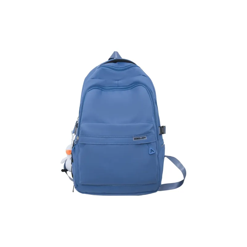 Dusen Kangaroo Nylon Fabric Backpack Large Size Unisex White/Black/Red/Blue-9