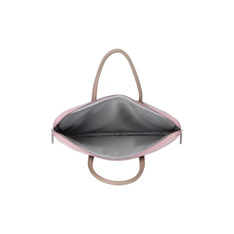 MUYKUY Nylon Fabric Handbag Crossbody Bag Laptop Bag Medium Size Unisex Pink/Black-2
