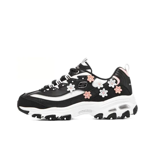 Skechers D'LITES 1.0 Anti Slip And Wear Resistant Breathable Low Top Casual Shoes Women's Black White