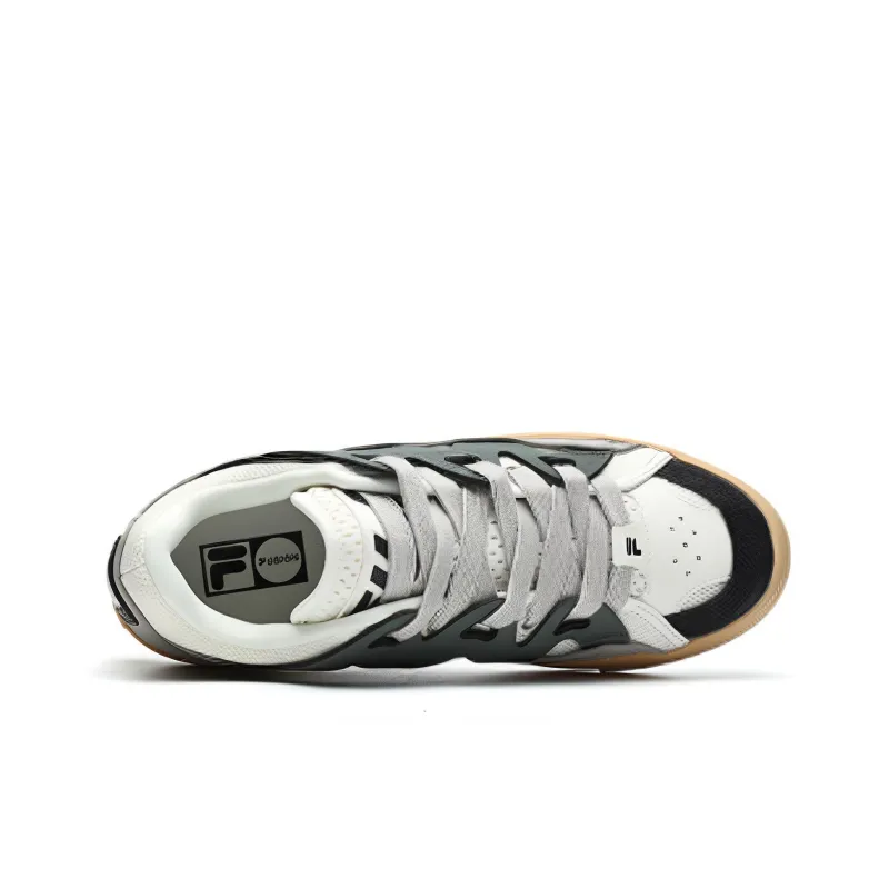 FILA FUSION Casper Anti Slip Wear Resistant Low Top Skateboard Shoes Men's White Gray-3