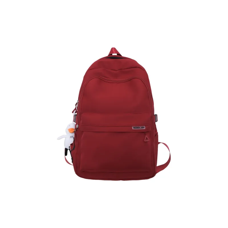 Dusen Kangaroo Nylon Fabric Backpack Large Size Unisex White/Black/Red/Blue-7