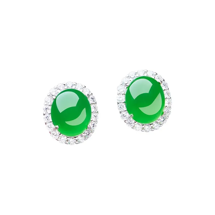 Honglangji Chalcedony Pair Of Stud Earrings Women's-0