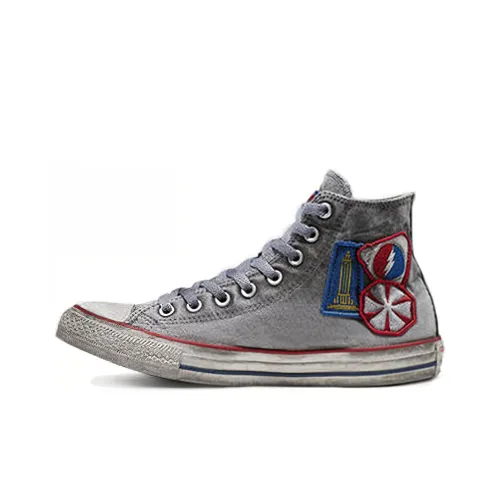 Converse Chuck Taylor All Star Canvas Shoes Unisex High-Top Gray Blue Red