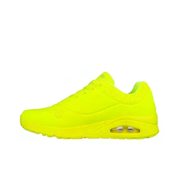 Skechers Uno Stand Uno STAND ON AIR Non slip Wear resistant Shock Absorption Low Top Casual Shoes Men's Neon Yellow