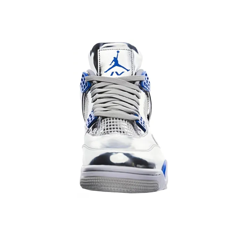 Jordan Air Jordan 4 Vintage Basketball Shoes Men High Top White Silver Blue-2