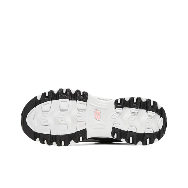 Skechers D'LITES 1.0 Anti Slip And Wear Resistant Breathable Low Top Casual Shoes Women's Black White-4