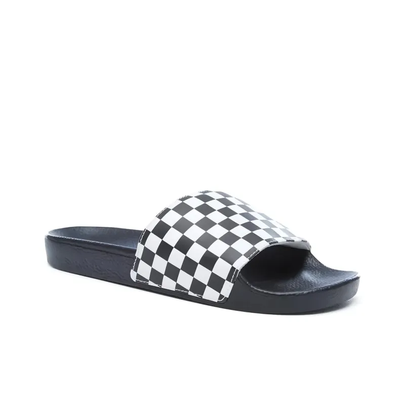 Slide On Vans 'Checkerboard White Black'-2