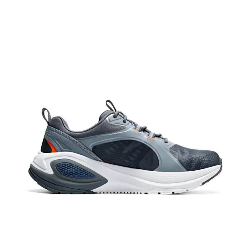 Skechers Cushioning Wear Resistant Rebound Low Top Casual Running Shoes Men's Gray-1