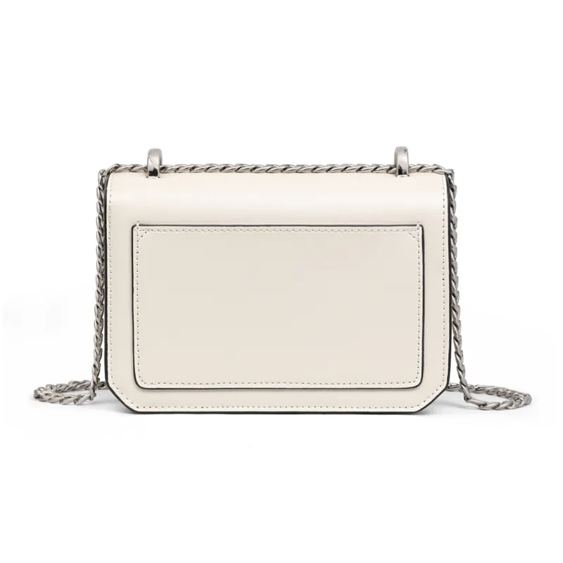 C°BANNER Cow Leather With Synthetic Leather Shoulder Bag, Crossbody Bag, Small Square Bag, Chain Bag Women's-5