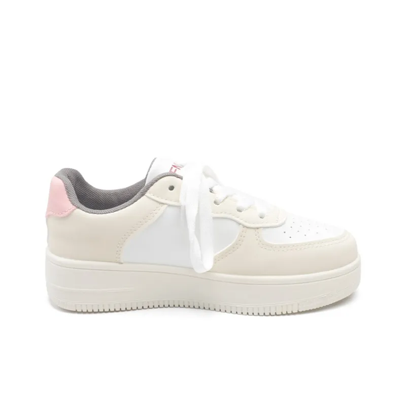 RENBEN Abrasion Resistant Low Top Casual Skateboard Shoes Women's White Khaki-1