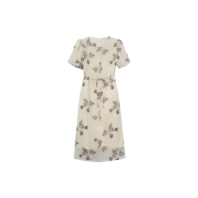 DOSOHEB Short Sleeved Dresses Women's Light Gray-1