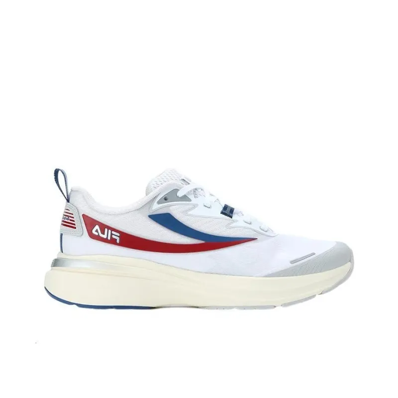FILA NUVOLE Anti Slip Wear Resistant Low Top Running Shoes Men's White Gray-1