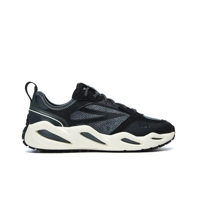 FILA Crypto Anti Slip Wear Resistant Low Top Chunky Sneakers Men's Black Gray-1