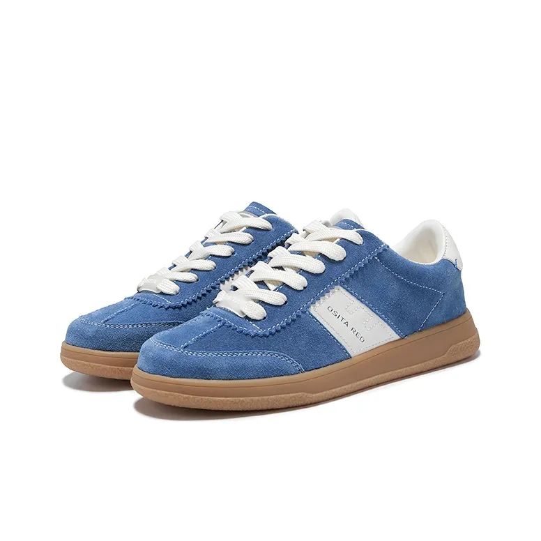 OSITA RED Low Top Skateboard Shoes Women's Blue-4