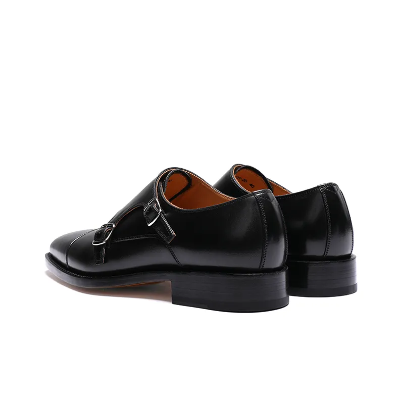 IGESHI Buckle Leather Shoes Men's Black-3