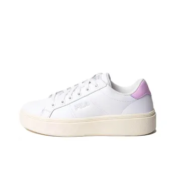 FILA Court Deluxe Plumpy Sl Anti-Slip Wear-Resistant Low-Top Skateboard Shoes Unisex White Pink