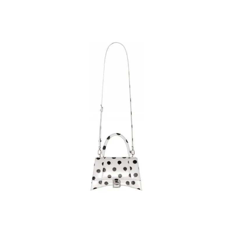 Balenciaga Cow Leather Hourglass Bag, Shoulder Bag, Crossbody Bag, Handbag Small Size Women's White-3