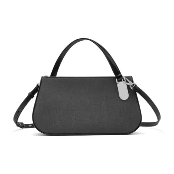 TAD FAB Business Suit Fabric Cow Leather Handbag Medium Size Unisex Grey Business Suit