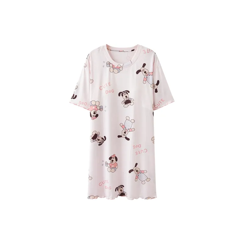 FOREVER 21 Nightgown Women's Pink White-0