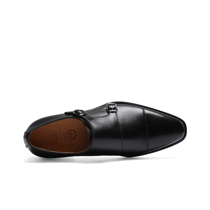 IGESHI Buckle Leather Shoes Men's Black-2