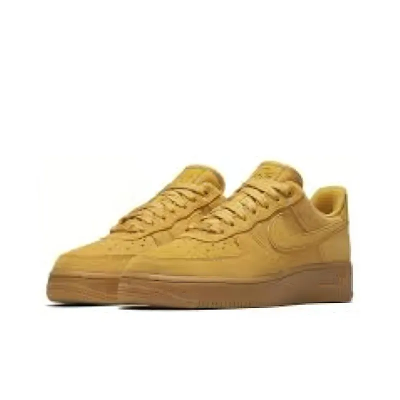 Nike Air Force 1 Slip-Resistant Cushioning Wear-Resistant Low-Top Skateboard Shoes Women's Yellow-1
