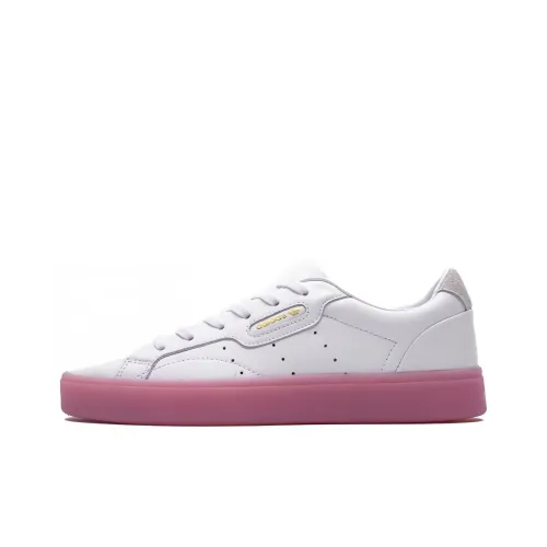 Adidas Originals Sleek Skateboard Shoes Women's Low-Top Pink/White