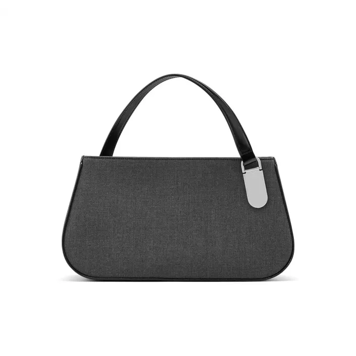 TAD FAB Business Suit Fabric Cow Leather Handbag One Shoulder Medium Size Unisex Grey Business Suit-1