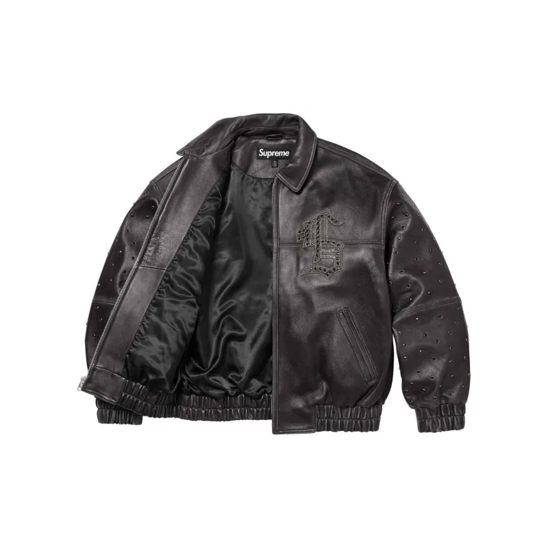 Supreme Gem Studded Leather Jacket-4