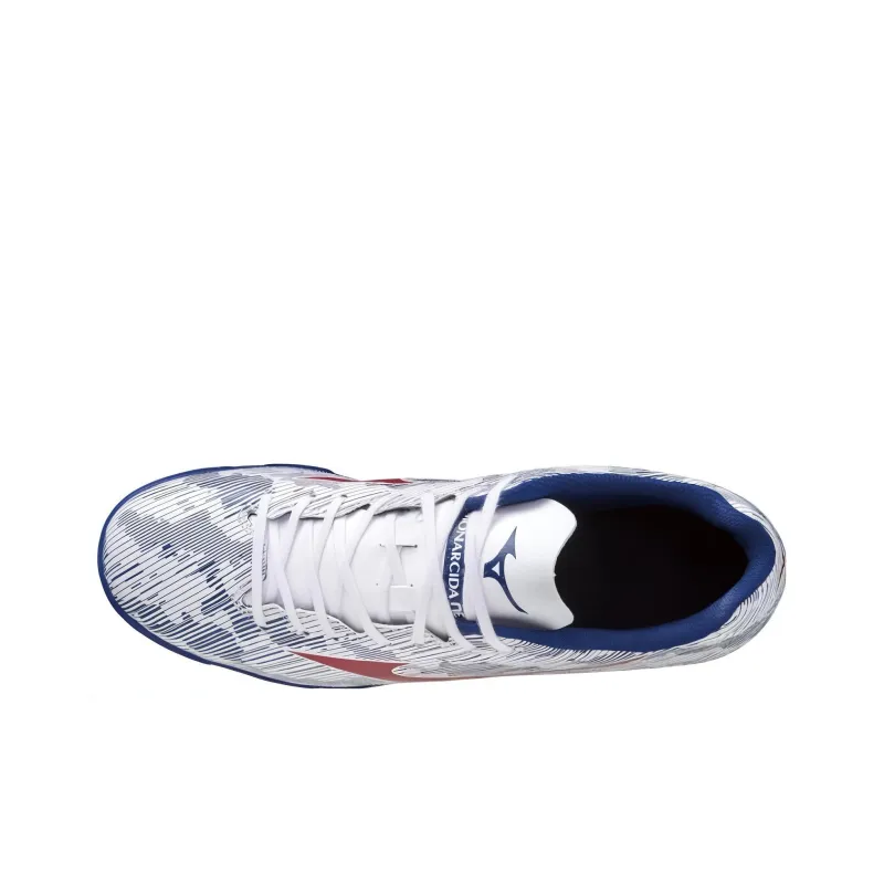 Mizuno Monarcida TF Rubber Broken Studs Anti Slip Wear Resistant Soccer Shoes Women's White Blue-2