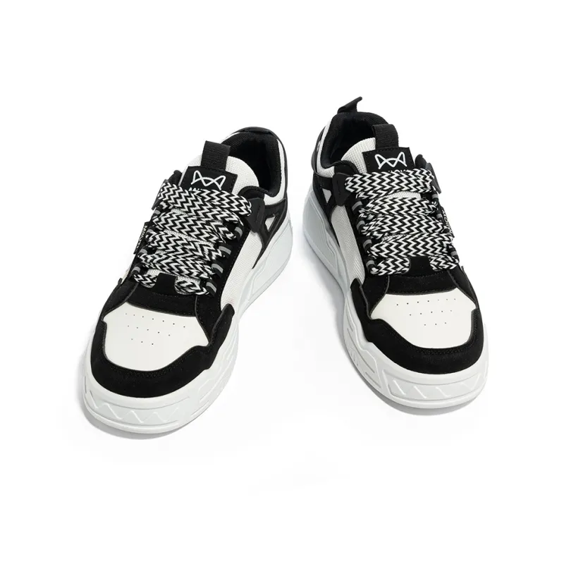 MIIOW Trend Party Series Skateboard Shoes Unisex Low Top Black White/Blue White/Burgundy-25