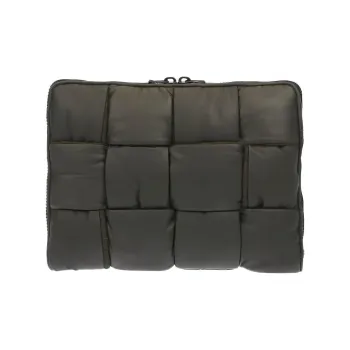 Bottega Veneta Men's Leather Padded Maxi Intrecciato Laptop Case Green