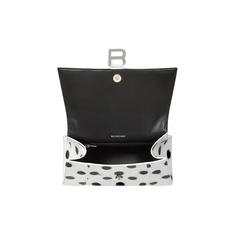 Balenciaga Cow Leather Hourglass Bag, Shoulder Bag, Crossbody Bag, Handbag Small Size Women's White-4