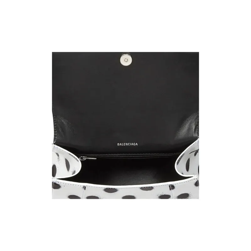 Balenciaga Cow Leather Hourglass Bag, Shoulder Bag, Crossbody Bag, Handbag Small Size Women's White-5