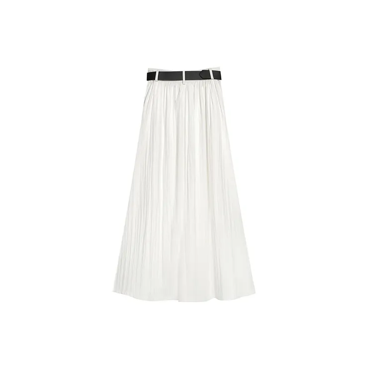 PZGE Casual Long Skirt Women's White-1