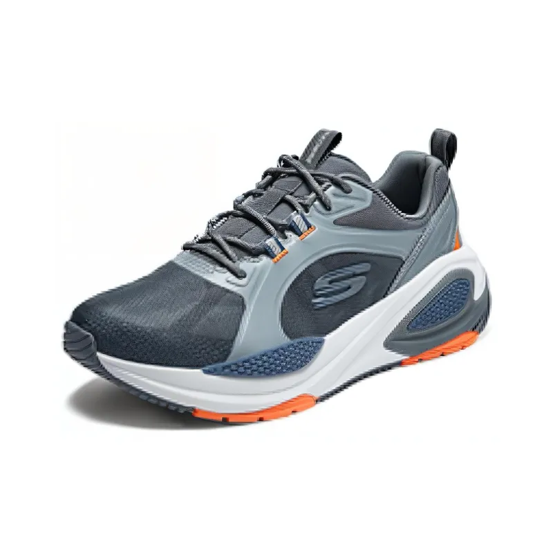 Skechers Cushioning Wear Resistant Rebound Low Top Casual Running Shoes Men's Gray-2