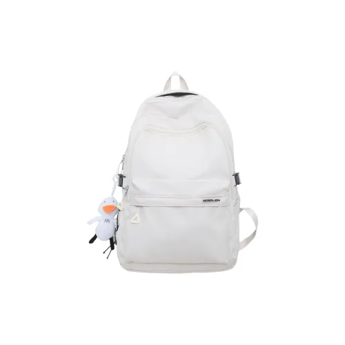 Dusen Kangaroo Nylon Fabric Backpack Large Size Unisex White/Black/Red/Blue