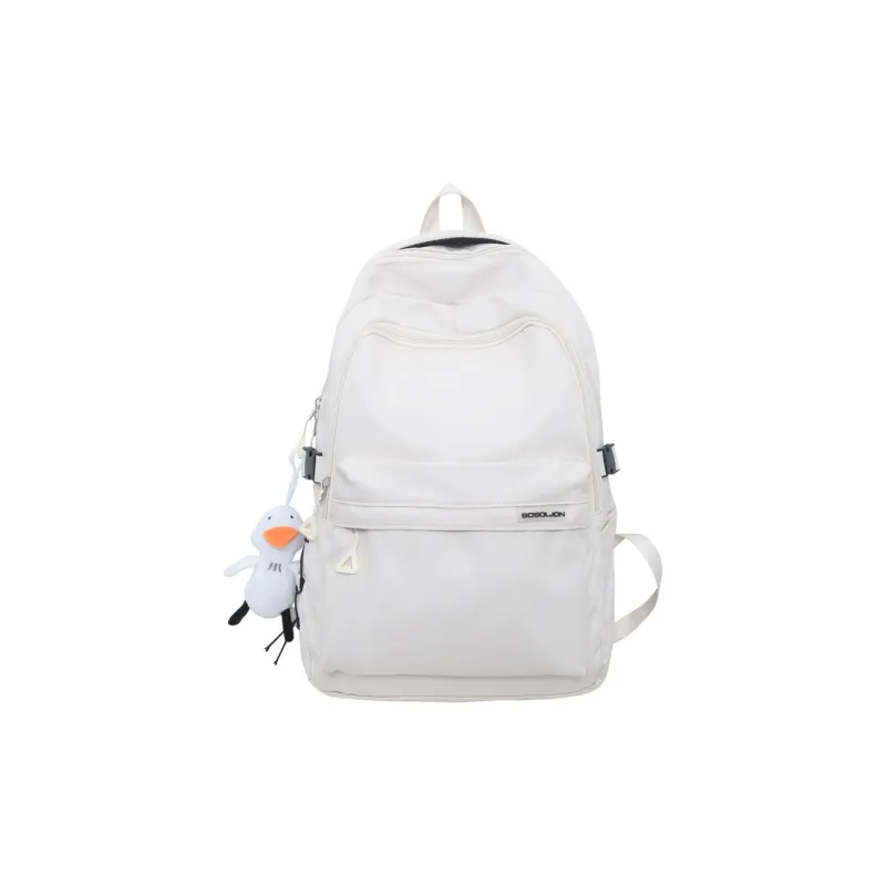 Dusen Kangaroo Nylon Fabric Backpack Large Size Unisex White/Black/Red/Blue-0