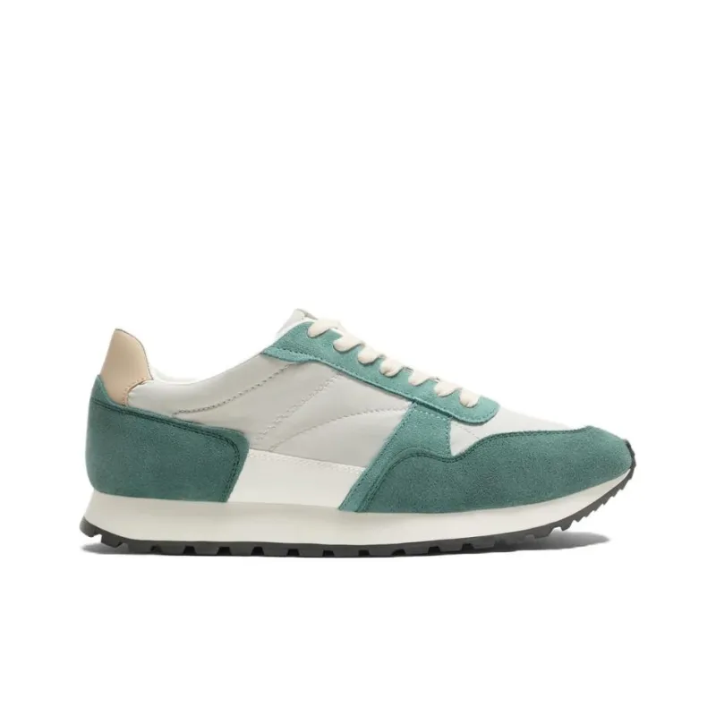 ZARA Low-Top Casual Shoes Men's White Green-1