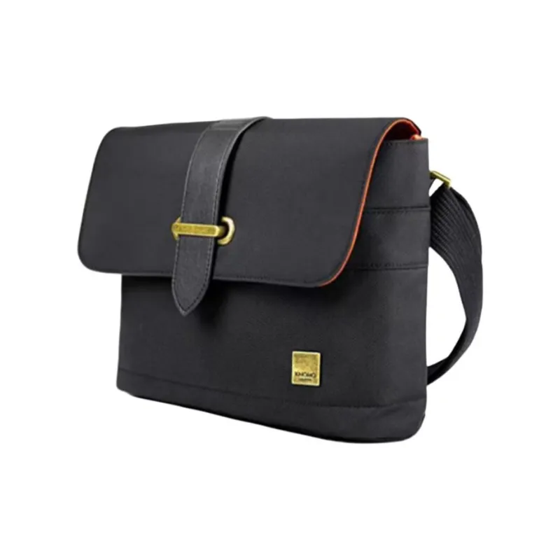 KNOMO Nylon Fabric Commute Bag, Messenger Bag, Crossbody Bag Regular Unisex Black-1