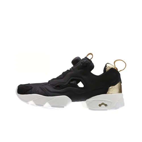 Reebok Instapump Fury Casual Shoes Women's Low-Top Black/Gold/White