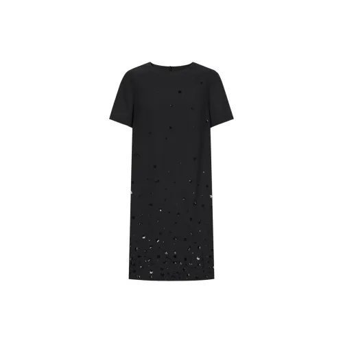 JZ. ANNAKRO Short-Sleeved Dresses Women's Plain Black