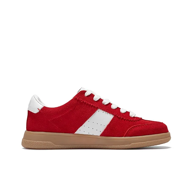 OSITA RED Anti Slip Wear Resistant Low Top Skateboard Shoes Women's Red-3