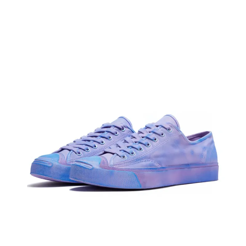 Converse Jack Purcell Anti Slip Wear Resistant Low Top Canvas Shoes Unisex Purple Blue-3