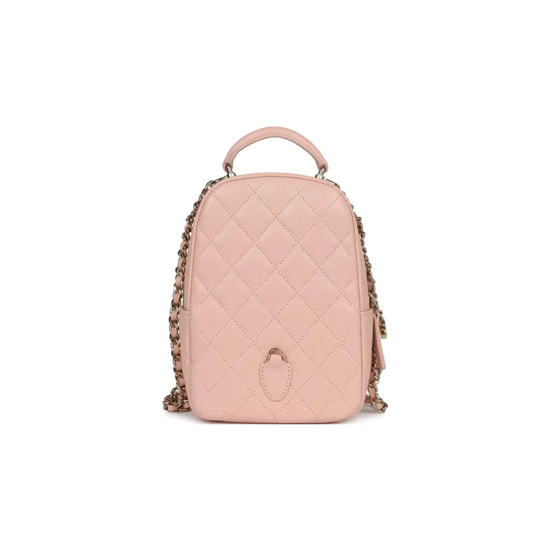 CHANEL Grain Cow Leather Backpack Mini Women's Light Pink-6
