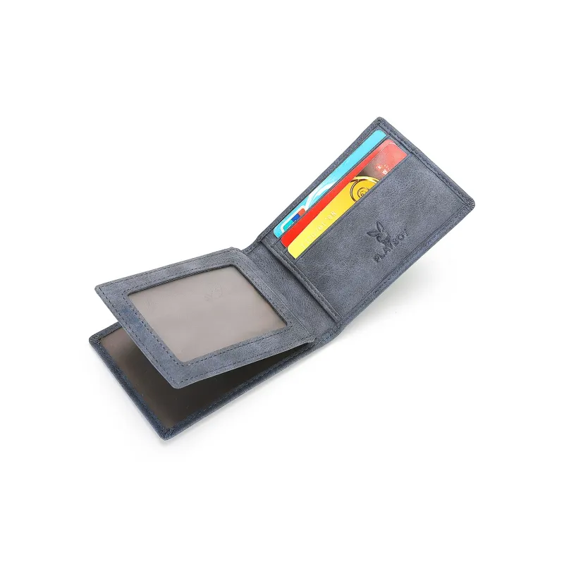 Playboy PU With Artificial Leather Wallet Unisex Black/Blue/Gray-5