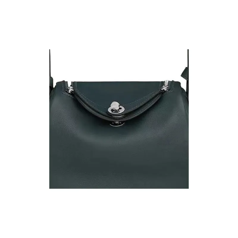 HERMES Lindy Swift Leather Handbag Shoulder Bag Crossbody Bag Mini Women's Louboutin Green/Peacock Green-3
