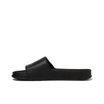 FILA Slick Slide Rubber Sole Slide Slippers Unisex Black Korean Style