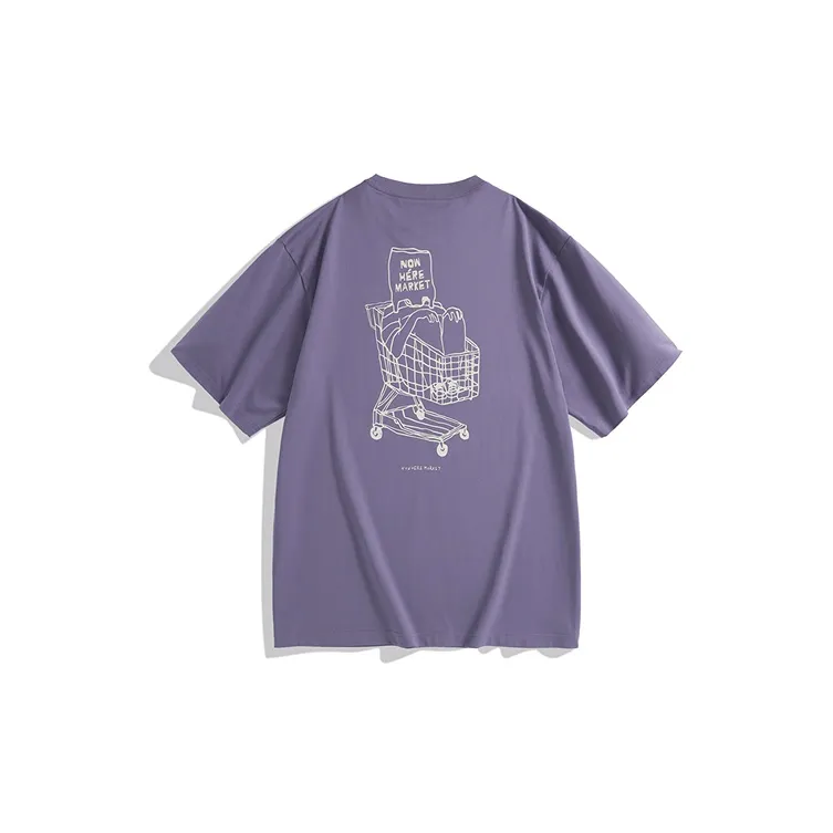 PEACEBIRD MEN T-Shirts Men Purple 1 Loose Fit-1