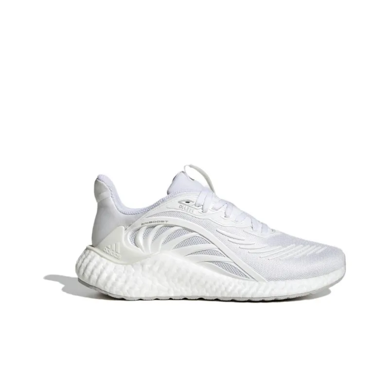 Adidas Alphaboost Cushioning And Breathable Low Top Running Shoes Unisex White-1
